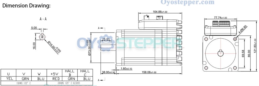 JMC Nema34 Integrated AC Servo Motor 440W 48V 1.4N.m 3000RPM for CNC Milling Lathe Machine